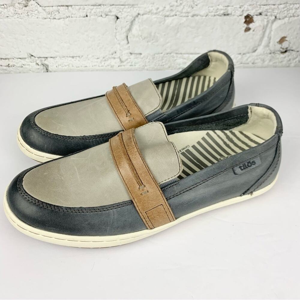 Taos Upward Navy Grey Two Tone Slip On Loafers 8
